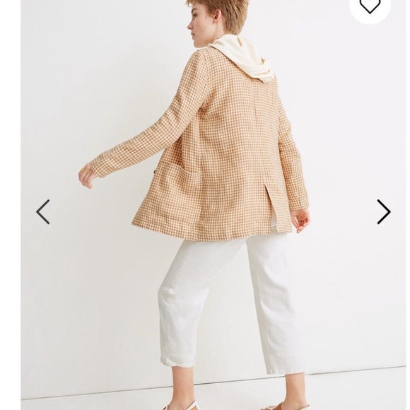 Madewell gingham linen blazer Women’s large - Picture 3 of 3